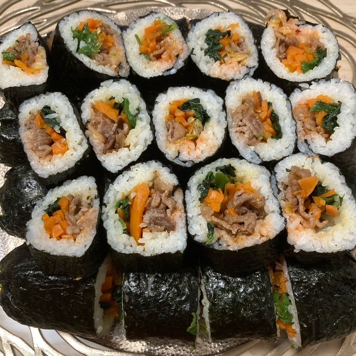 我が家のキンパ(韓国風太巻き)